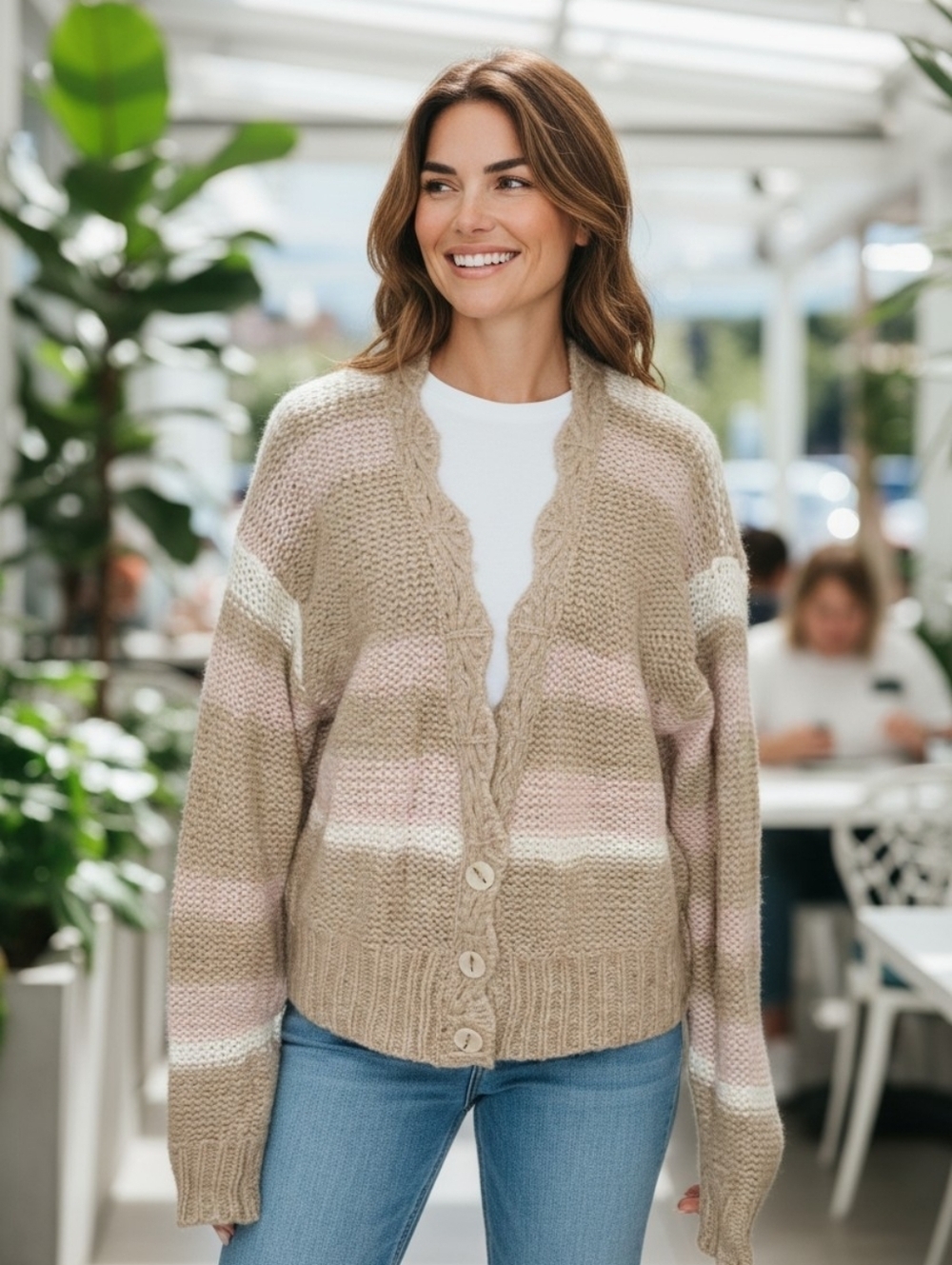 NWT Free People Fine Time Stripe Cardigan Sweater XS